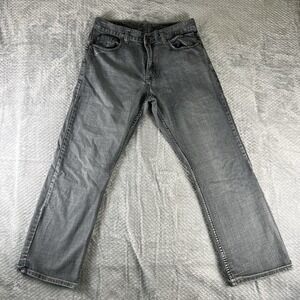 Flypaper Jeans Mens 34x30 Gray Boot Cut Denim Pants 100% Cotton Y2K Casual